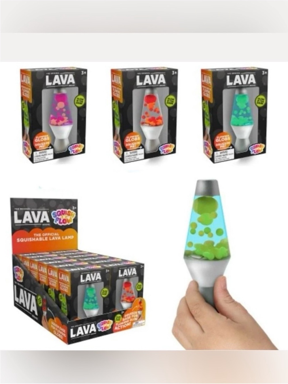 Schylling Original Lava Squish & Flow Mini Lamp Squishy Set Of 3